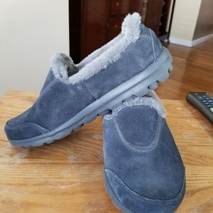 Skechers Go Walk Suede SlipOn with Faux Fur Lining